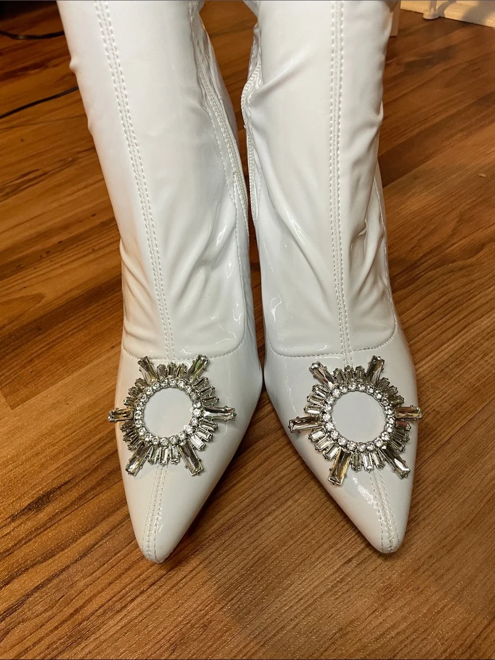 EGO White Over-the-Knee Stiletto Boots